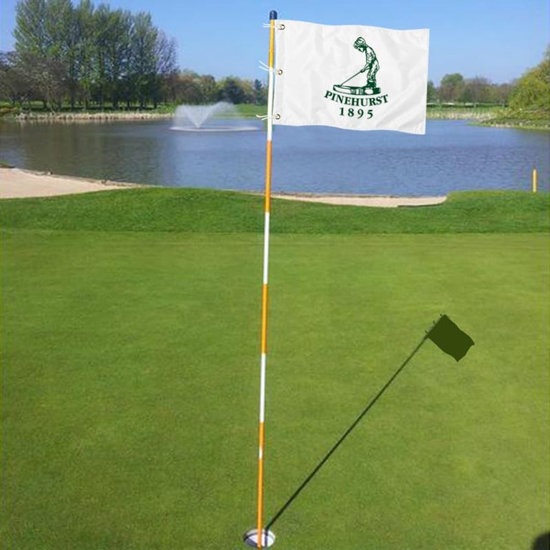 2BUT Pinehurst Golf Club Golf Pin PGA Flag Practic Putting Green Golf Flag For Backyard Garden Double-Sewn 600D Nylon Miniature Pin Flag (A 20"X13" Grommet) - Image 4